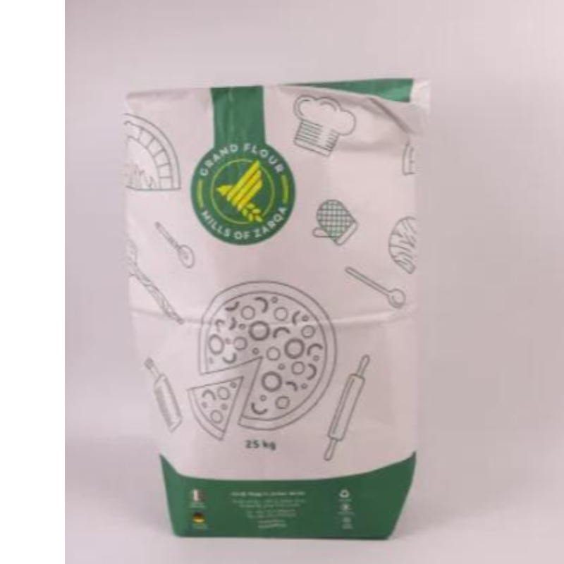 Multilayers Kraft Paper Wheat Bakery Maida mjölförpackningspåse storlek 25 kg
