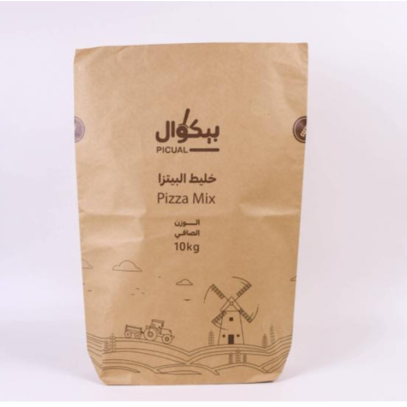 Eco Friendly 2 kg 25 kg 30 kg Anpassat majsbröd mjölförpackningspåse Papperspåsar med din egen logotyp återvinningsbar