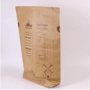 Eco Friendly 2 kg 25 kg 30 kg Anpassat majsbröd mjölförpackningspåse Papperspåsar med din egen logotyp återvinningsbar