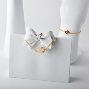 Ny 4 Peach Blossoms Hollow   A White Shell Peach Blossom Tillbehör Armband