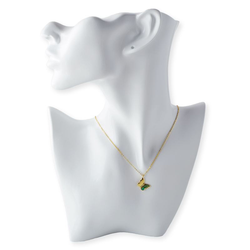 Fjärilstång sten hänge halsband 45 5 cm