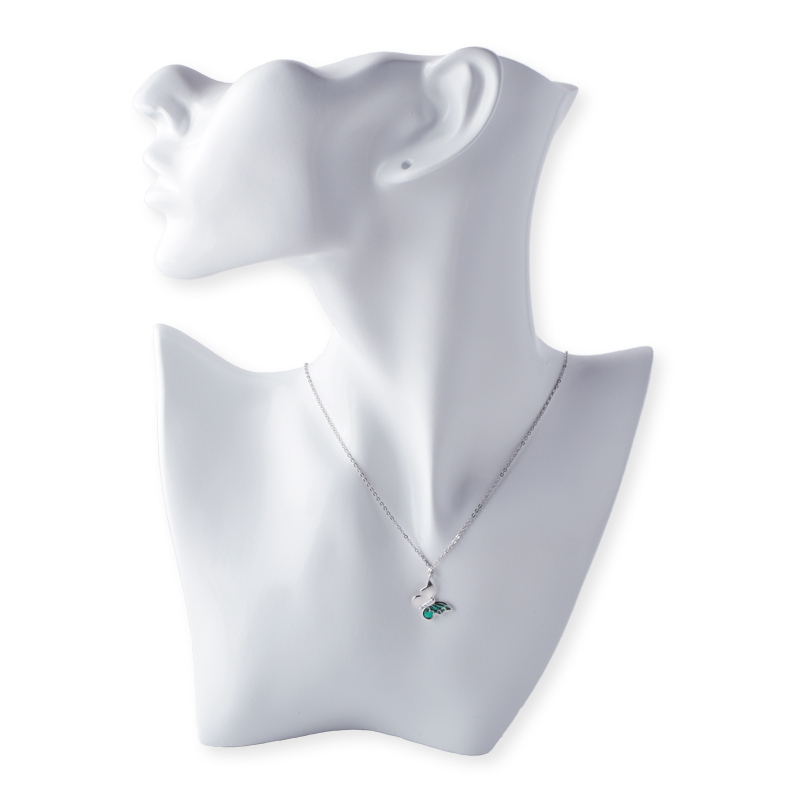 Fjärilstång sten hänge halsband 45 5 cm