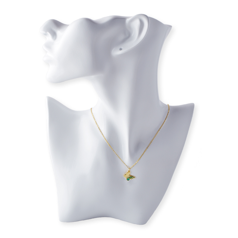 Fjärilstång sten hänge halsband 45 5 cm