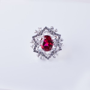 Hongde elegant cirkel med blå kubik zirkoniumförlovningsringar rostfritt stål för kvinnor bröllop smycken silver färg