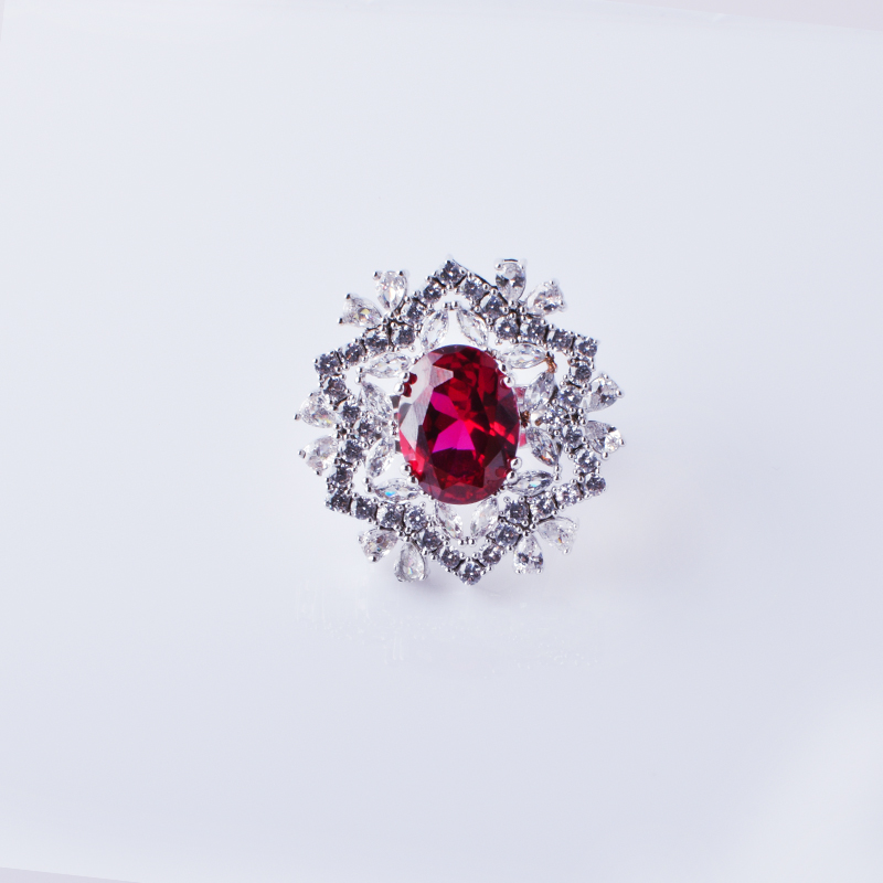 Hongde elegant cirkel med blå kubik zirkoniumförlovningsringar rostfritt stål för kvinnor bröllop smycken silver färg