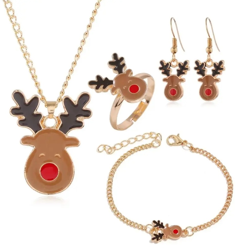 Jultema smycken Set Renklockor Jultomten Julgran Support Customization