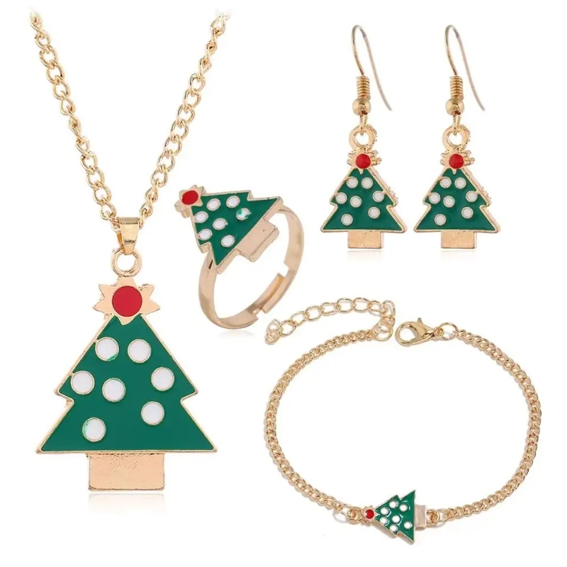 Jultema smycken Set Renklockor Jultomten Julgran Support Customization