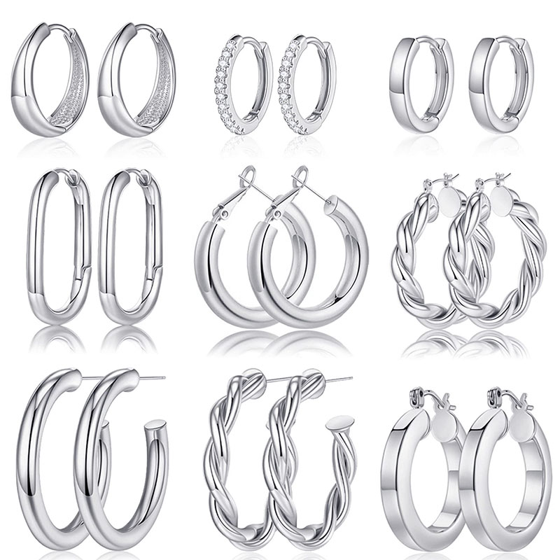 Hongde 14K äkta guldpläterade Chunky Hoop örhängen för kvinnor