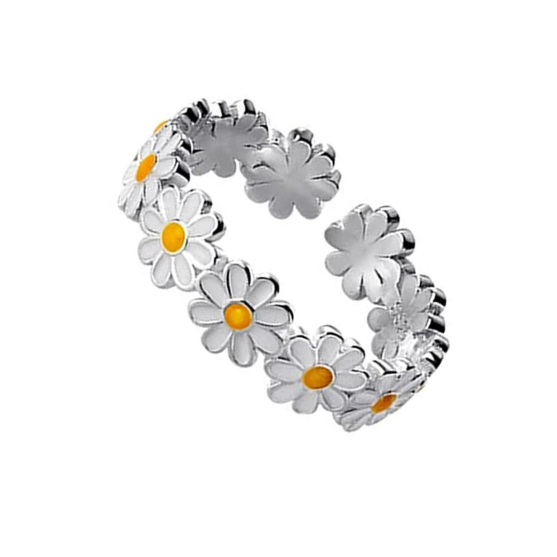 Hongde Lovely Daisy Flower Rings Justerbar Öppen Ring Daisy Delight Ring For Woman For Man