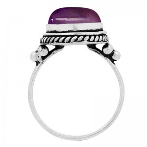 Hongde Mystic Amethyst Sterling Ring 925 Sterling Silver Pläterad Handgjorda Statement Ringar För Kvinnor Southwest Bohemian Birthstone Ring Smycken