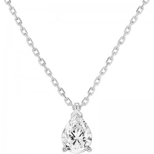 Oval tår-formad konstgjord diamant hänge laser elegant halsband justerbar