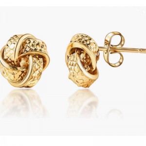 Luxury 18k Gold Interwoven Knot Stud Earrings - Classic & Elegant strukturerad design för tidlös sofistikering