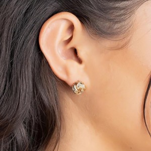 Luxury 18k Gold Interwoven Knot Stud Earrings - Classic & Elegant strukturerad design för tidlös sofistikering
