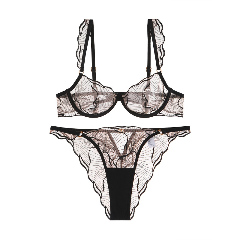 Ny - stil fransk underkläder. Sexig, ultra - tunn, oskyldig - ser med broderier och spetsar. Bras för stora bröst som ger en minimerad effekt, plus - Storlek underkläder sätter W7228Price:$129.99