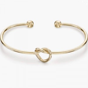 4K guldpläterad för alltid kärlek knut oändlighet armband armband för kvinnor justerbar guld armband armband för kvinnor elegant guld-Pläterad öppen manschettarmband med knutdesign - Moderna minimalistiska smycken för dagliga sl...