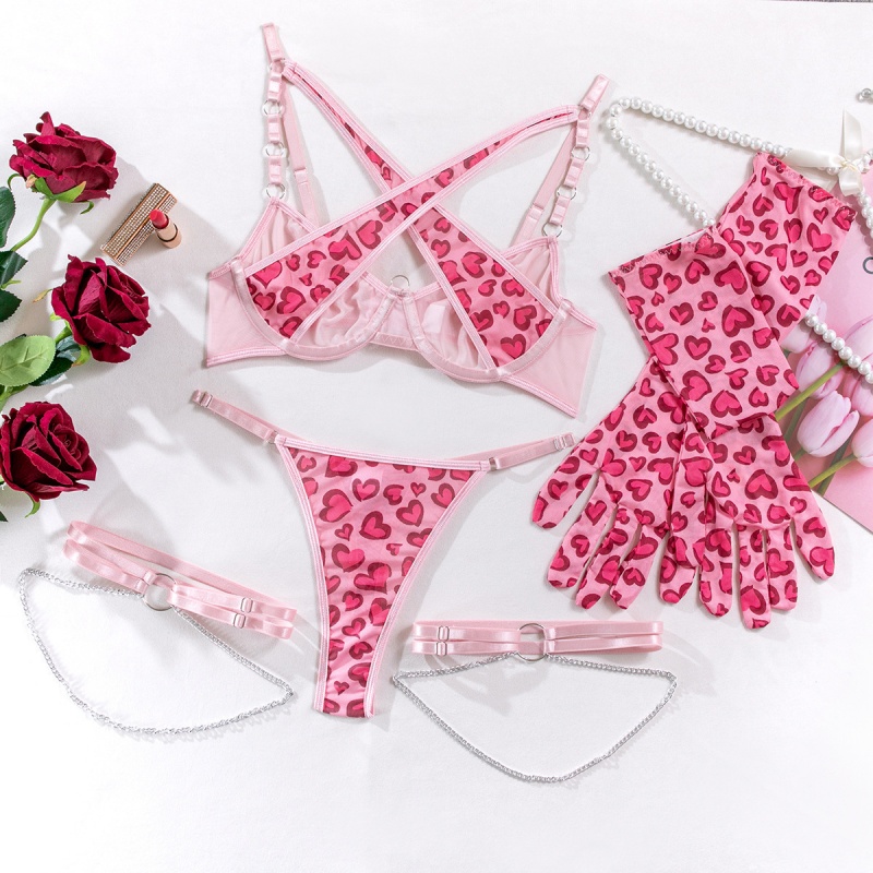 Bäst - Säljer sexig rosa se - Genom lockande kvinnor\underkläderuppsättning (tre - bit) MY96646PRICE:$119.99