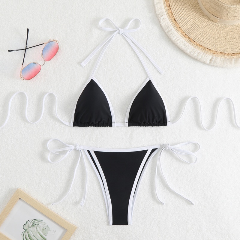 2025 NYTT SOLID - Färgkvinnor\S SEXY TWO - bit triangelfärg - Block Bikini. Europeisk och amerikansk stil med band, lämplig för strand och varm källa QT25003 Pris:$79.99