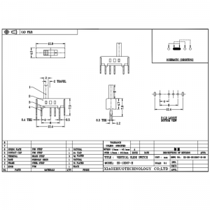 Slide Switch SS13D07 Single-rad fyra-Pin Micro Toggle Switch, Vertical Toggle Switch for Electrical Appliances, 3, 4, 5 och 6 Positions Glid Switch
