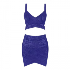 Summer Gold Printed Knit Camisole, Hip Wrap Skirt Set