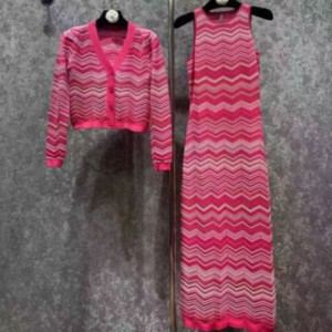 Summer Knit Round Neck Long Sleeve Intercolor Cardigan, V-Neck ärmlös lång stickad randig klänning