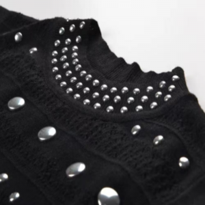 Sommardollars krage ärmlös axel ruffle, metalliska stickade klänningar