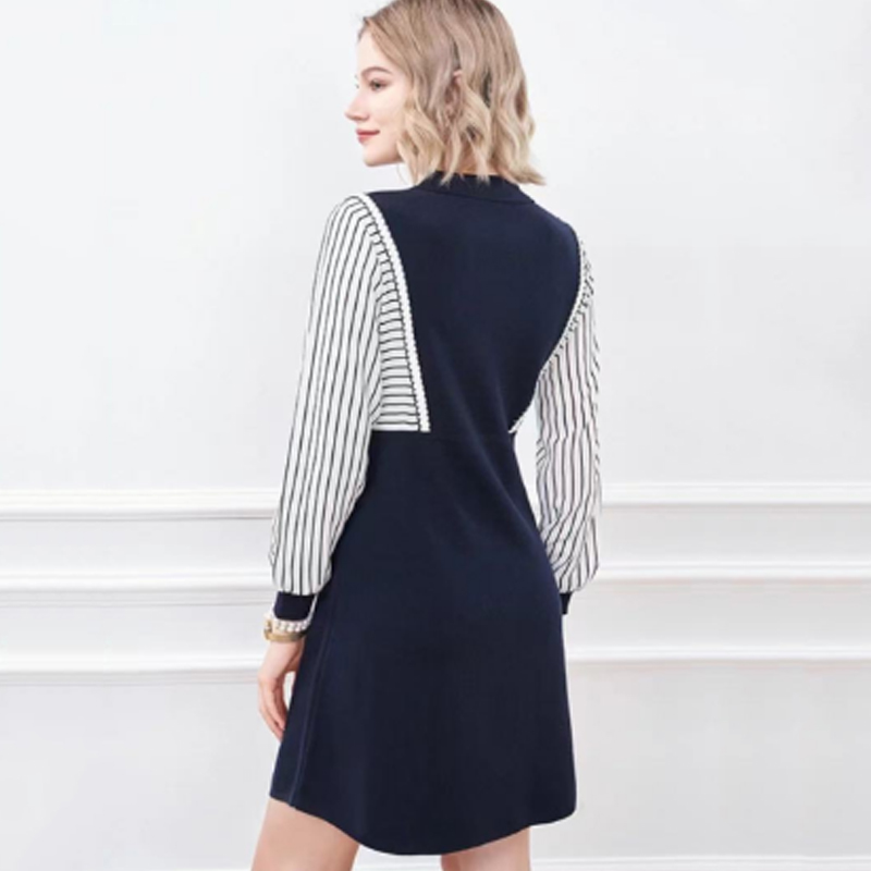 Tidig höst liten omvänd krage stickad halv cardigan