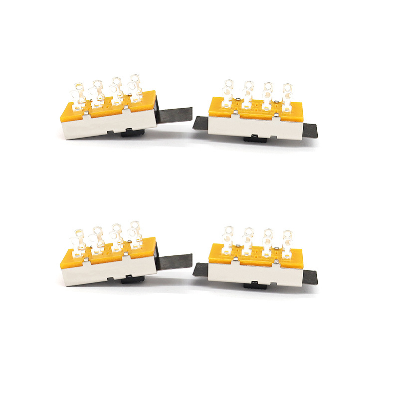 Slide Switch SS23L16, High Current, Three-position, dubbel-rad, 8-Pin, Shredder Switch, Vertical Glid Switch för mekanisk utrustning