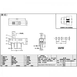 Slide Switch SS23H06, dubbel-rad 8-stift vertikal glidomkopplare, vertikal glidomkopplare för elektrisk filt elektrisk värmare