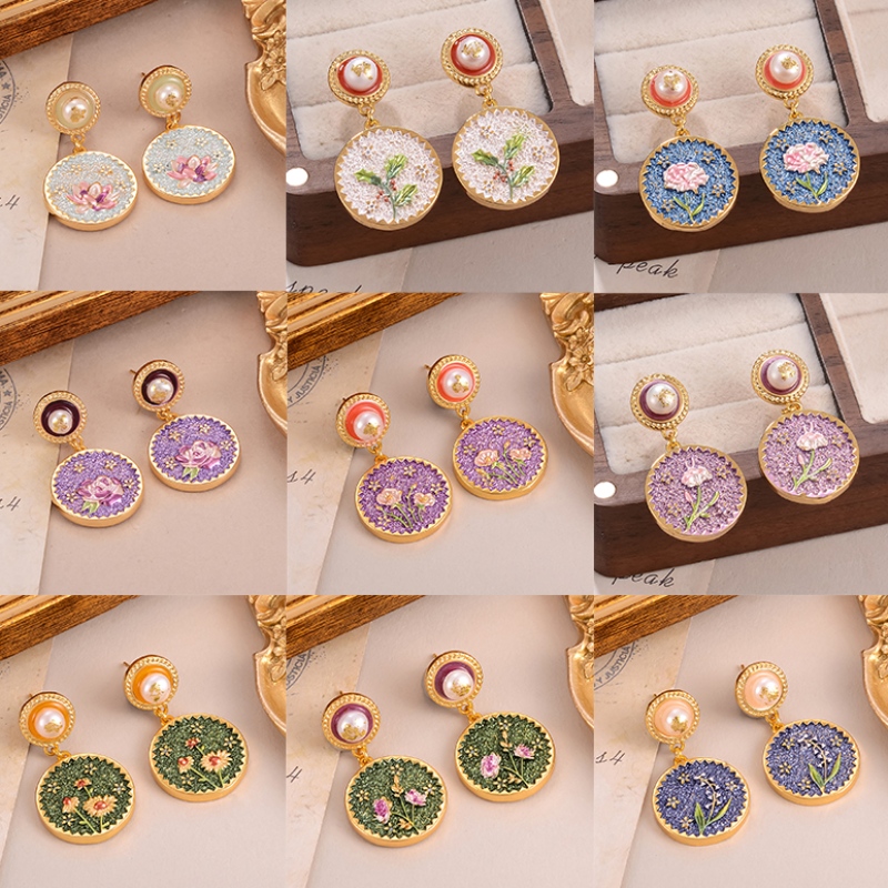 Metallblommor smyckesuppsättning