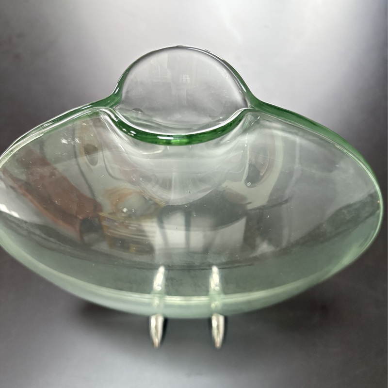 Zhongtai rostfritt stål fisk munform krökad rund hög-Transparensvas med 23 cm metallbas för blommorarrangemang