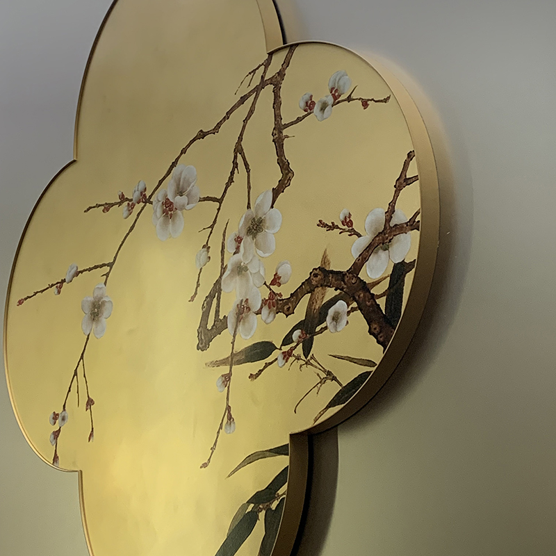 Zotye rostfritt stål guldelektropläterad kinesisk-Stylmönstrade dekorativa föremål i rostfritt stål