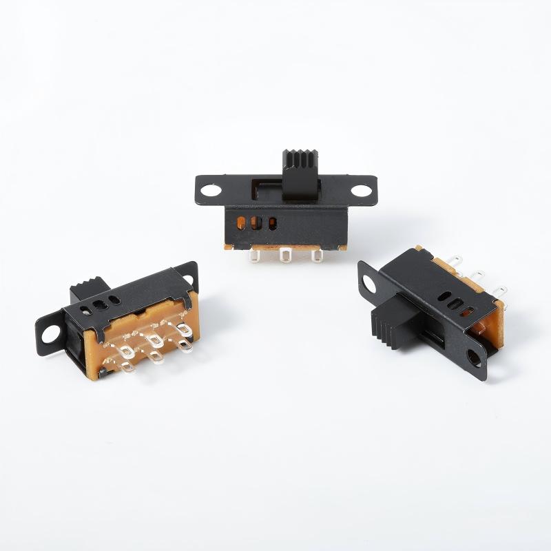 skjutomkopplare SS23D32 dubbel-rad tre-position 2P3T vertikal sex-stift bipolär tre-position