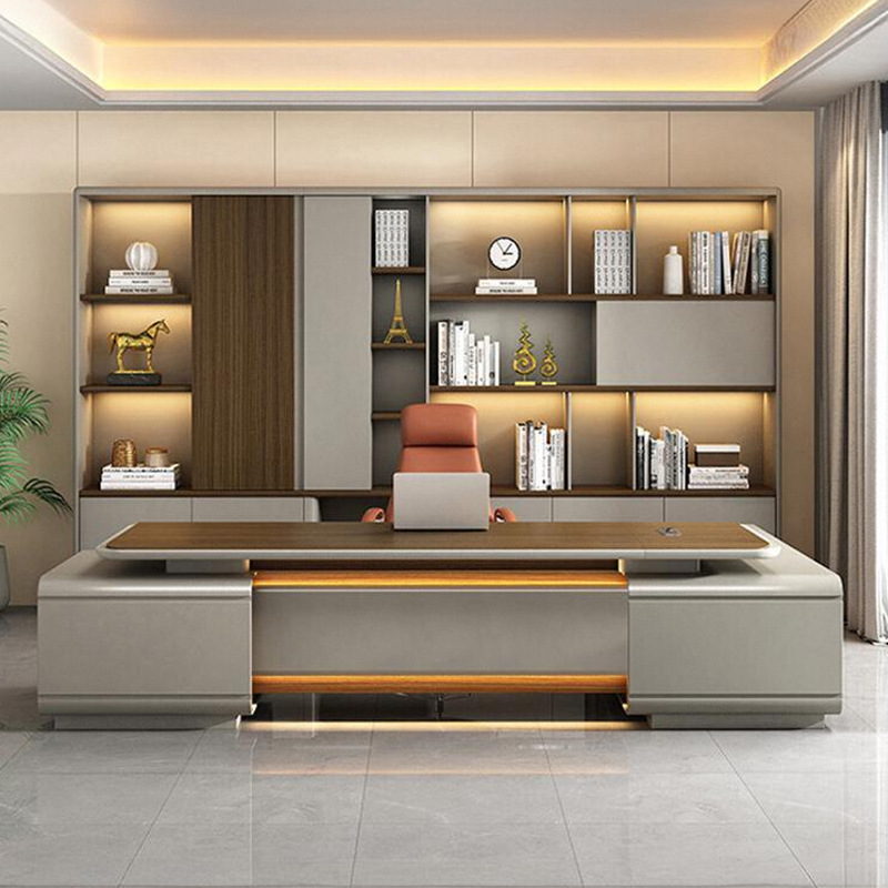 Modell DBT008 Executive Desk, VD/Ordförande Office Desk, Premium Large Manager Desk med kontorsstolset för chef\s kontor